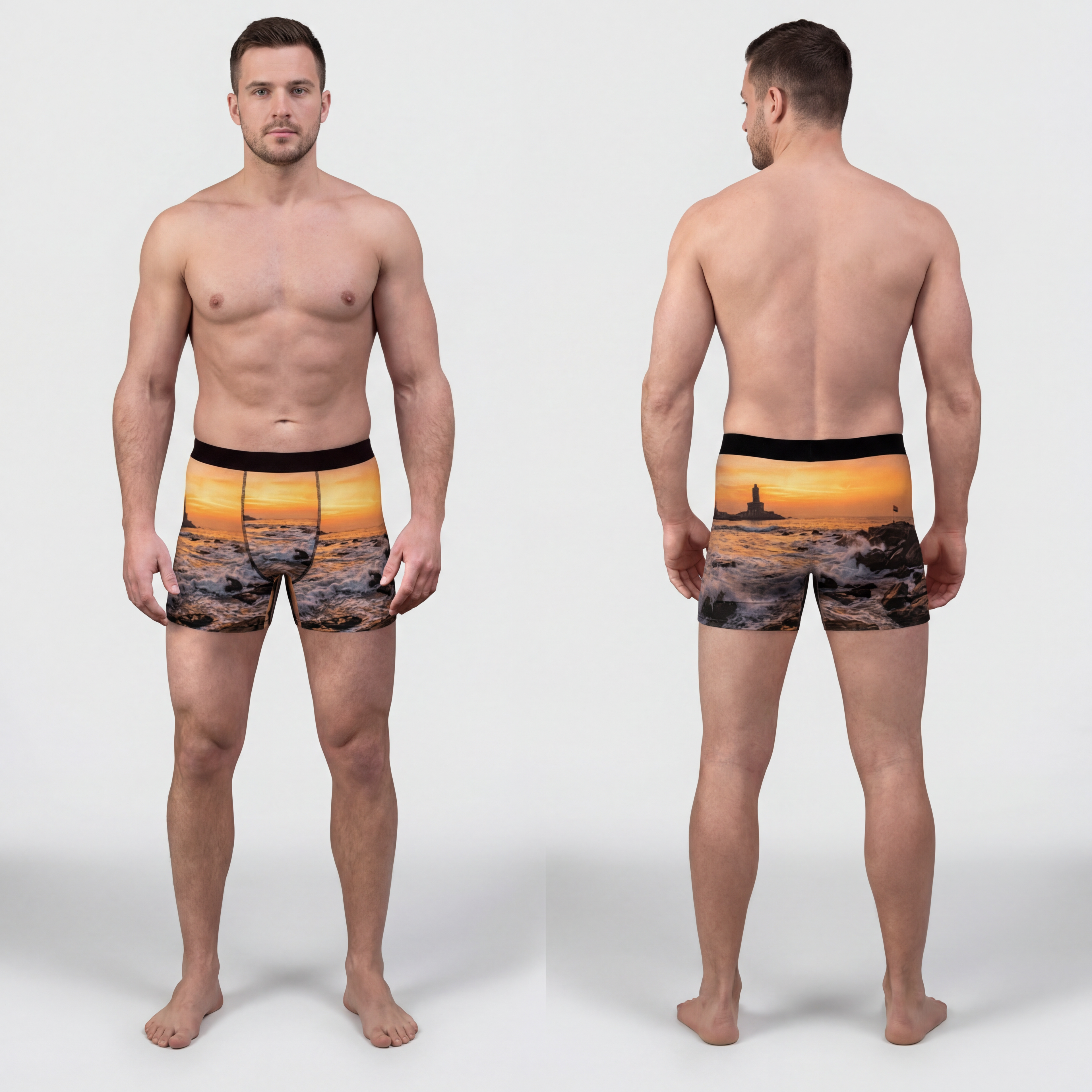 Men's Boxer Briefs - Coastal Sunrise Energy