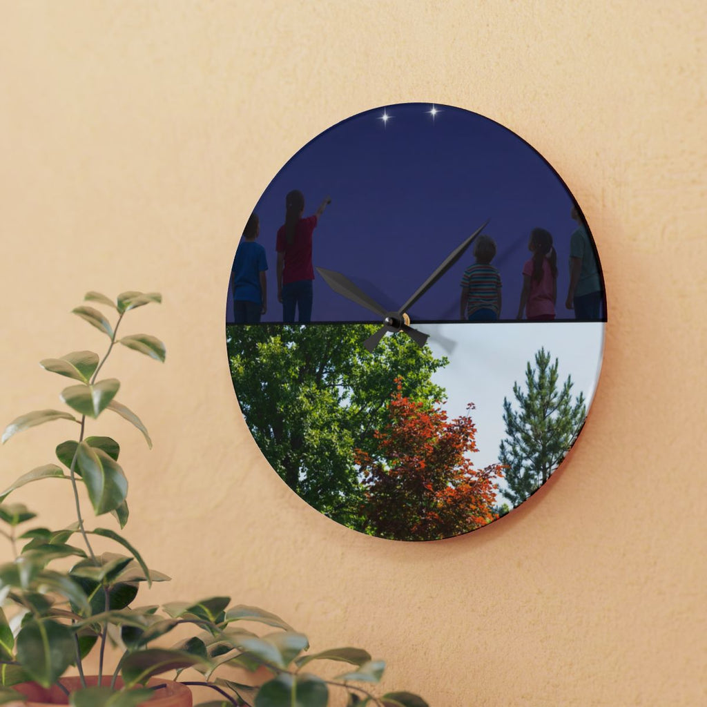 Acrylic Wall Clock - Stargazer Woods