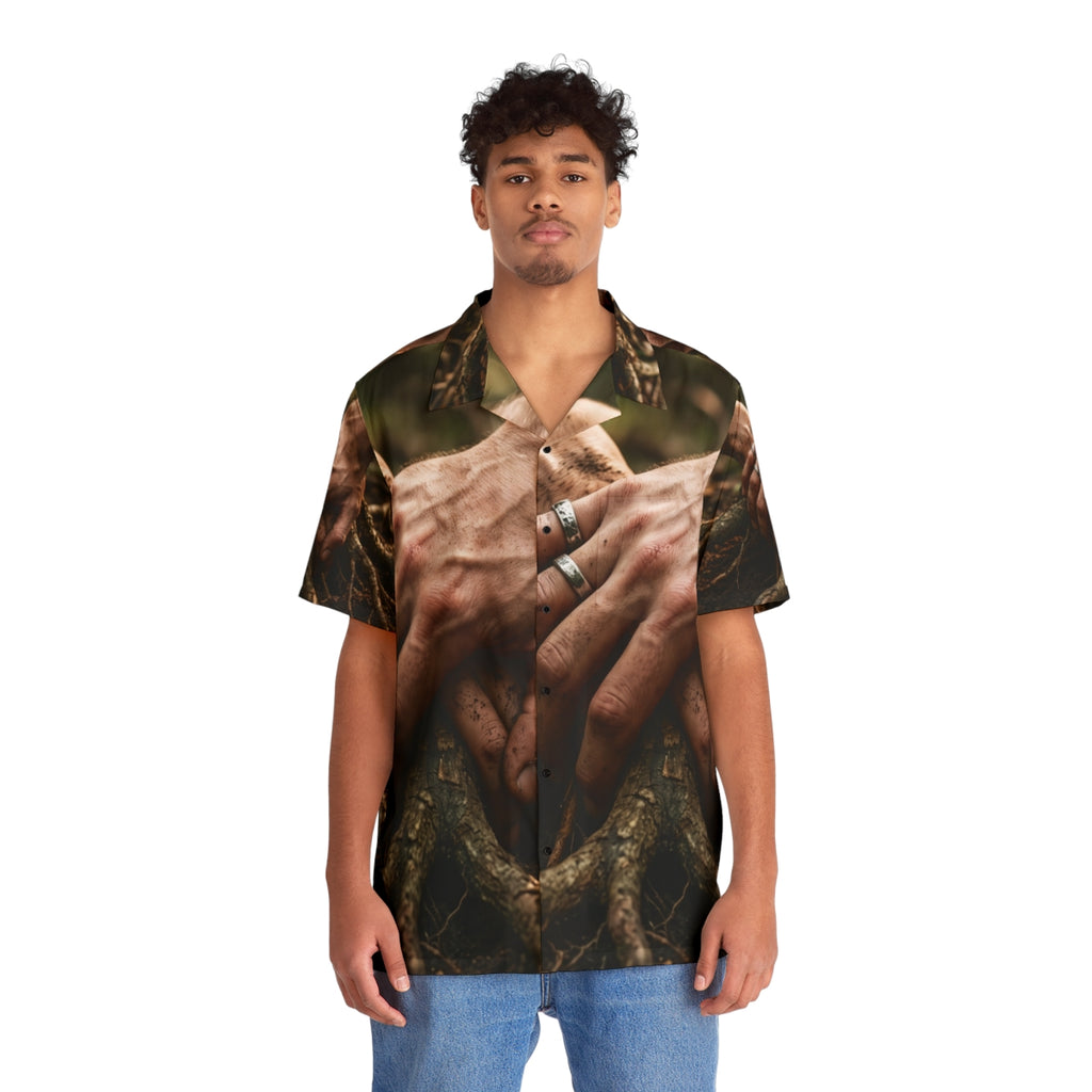 Men's Hawaiian Shirt Forest Roots Art