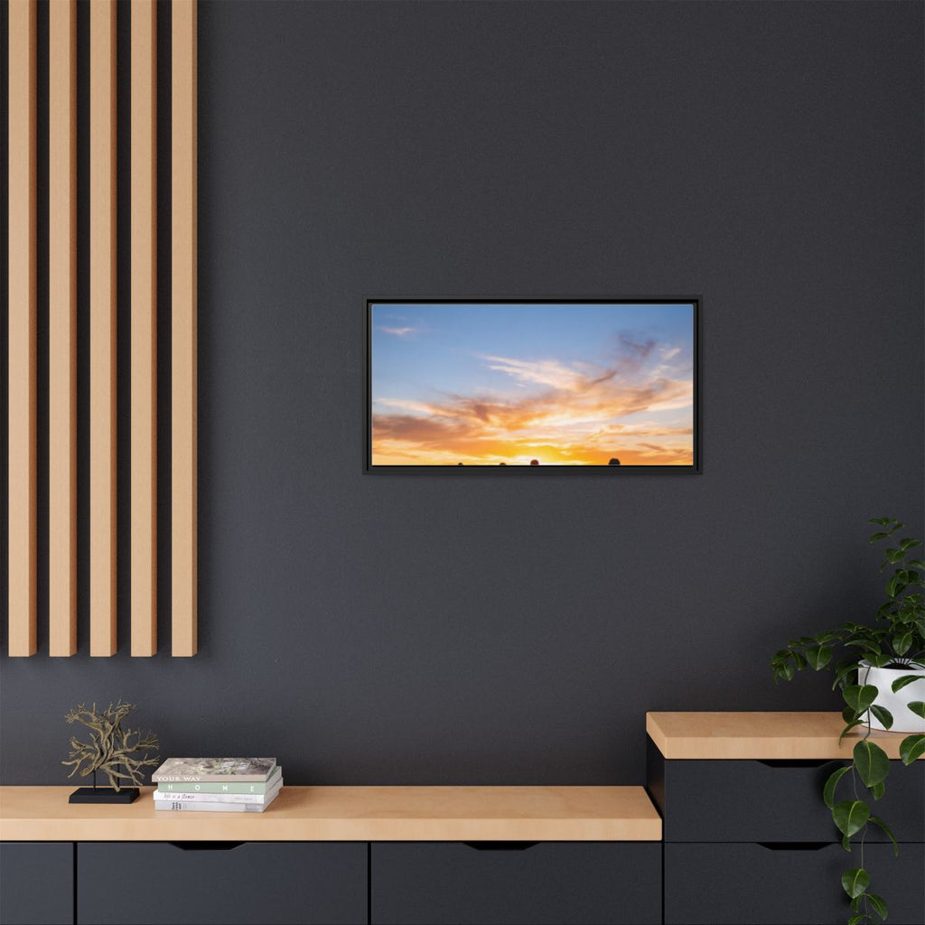 Framed Matte Canvas - Radiant Sunset Art — Black / 1.25"