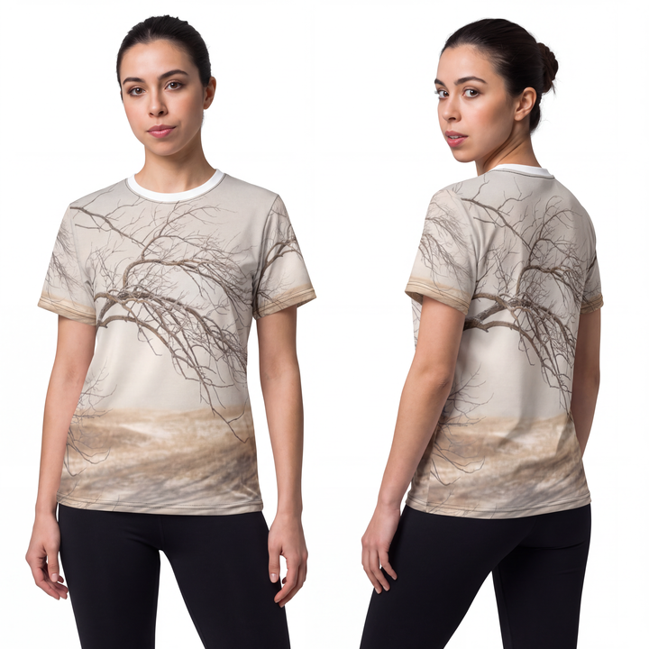 Unisex Cut & Sew Tee - Silent Branches Winter Landscape Art