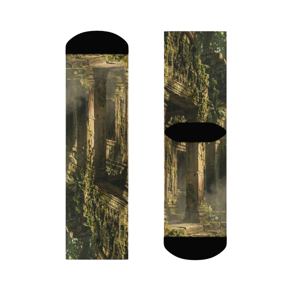 Crew Socks - Overgrown Temple Ruins | Echovira Gallery