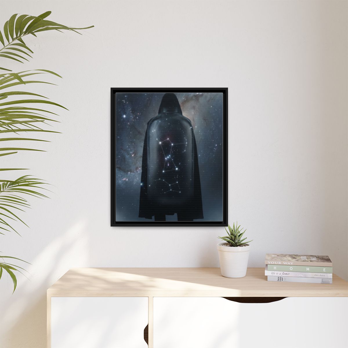Matte Canvas, Framed - Cosmic Sentinel Orion Constellation...
