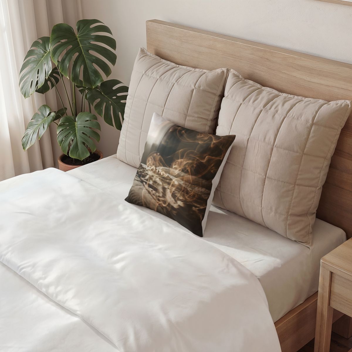 Poly Velvet Pillow - Ethereal Haven Amber | Echovira Gallery