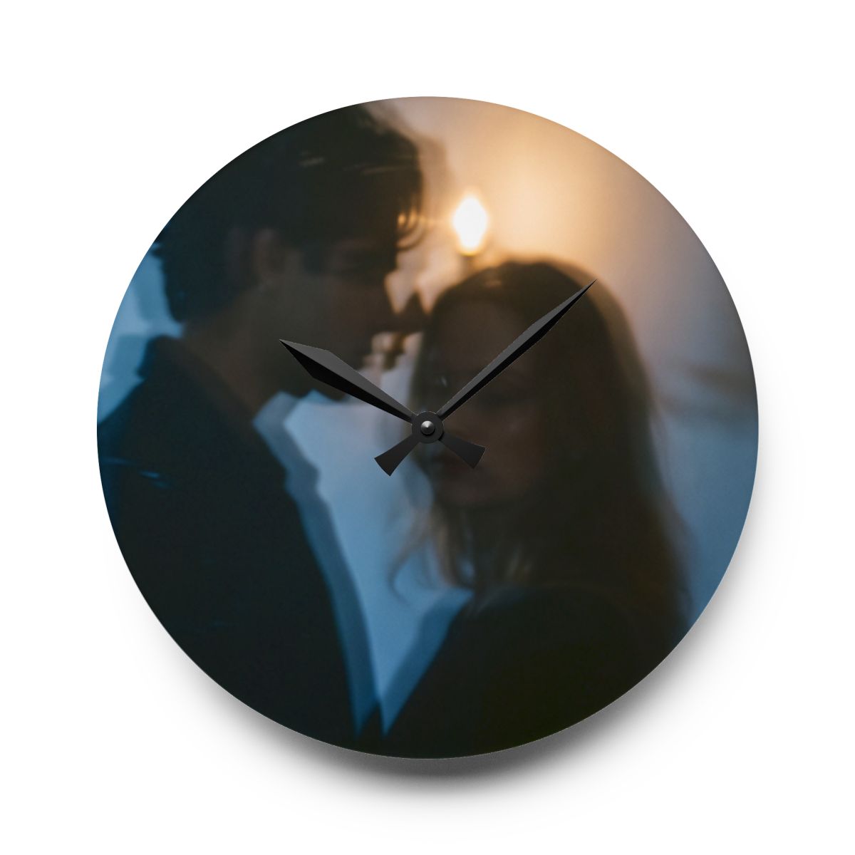 Midnight Candlelight Acrylic Wall Clock - Cozy Vibe |...