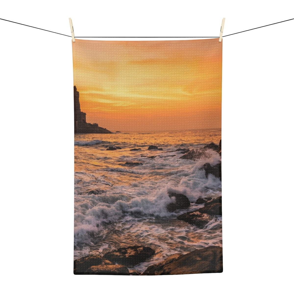 Microfiber Tea Towel - Sunlit Waves