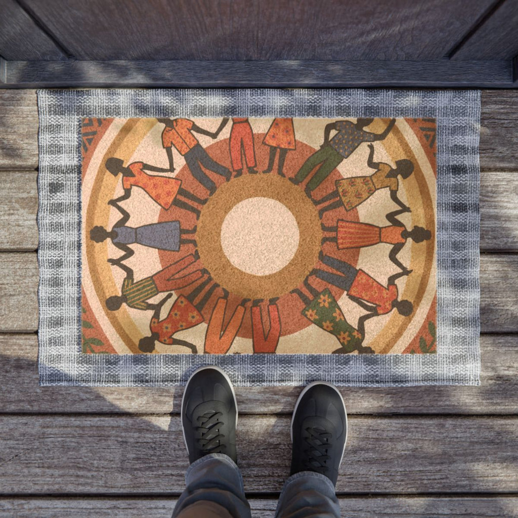 Doormat - Unity Mandala Folk Art | Echovira Gallery