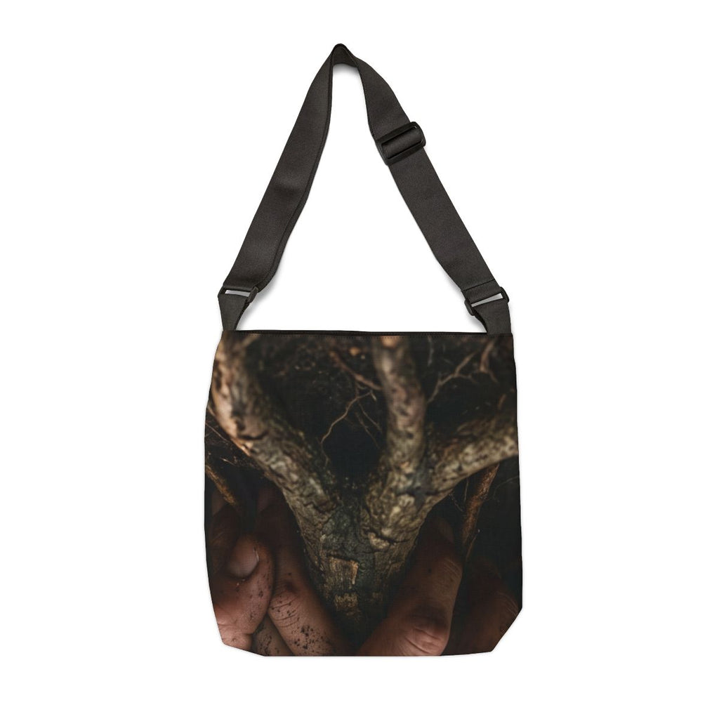 Forest Roots Hands Art Adjustable Tote Bag