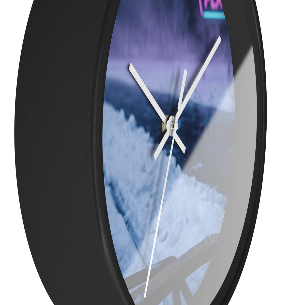 Wall Clock - Neon Arcade Winter Trail | Echovira Gallery