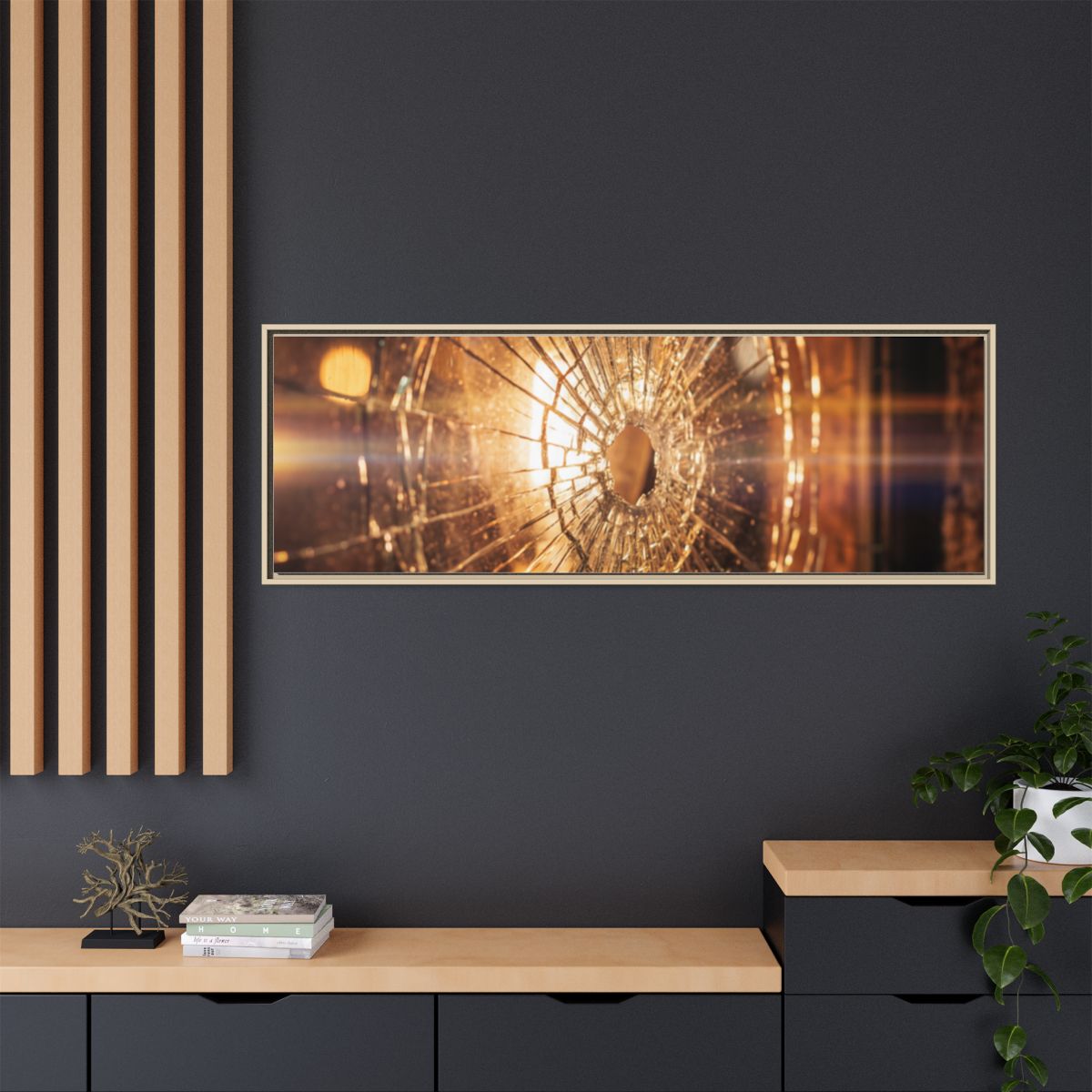Framed Matte Canvas - Shattered Glass