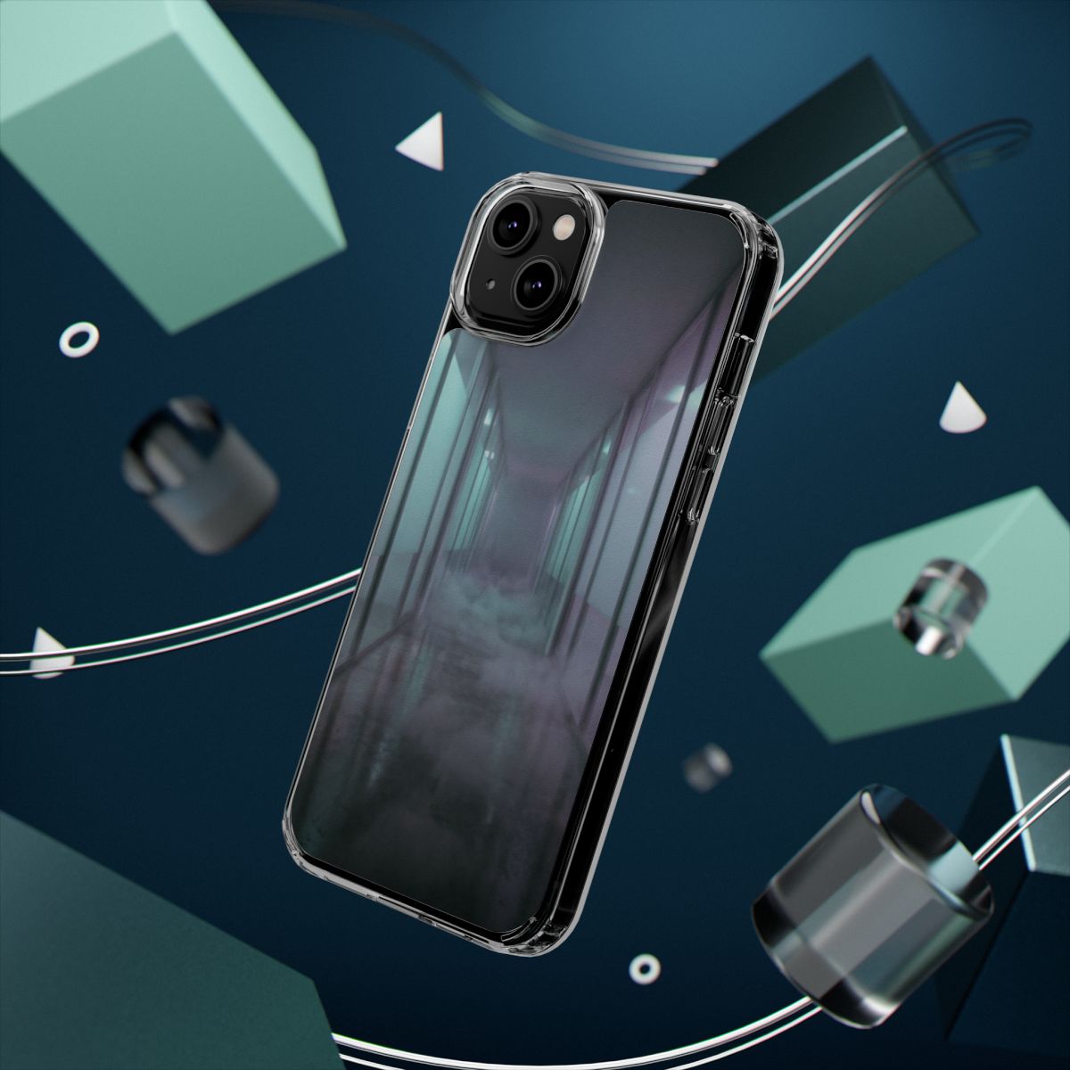 Clear Impact-Resistant Apple iPhone Cases - Liminal Corridor | iPhone 17 Pro Max, 17 Pro, 17 Air & More