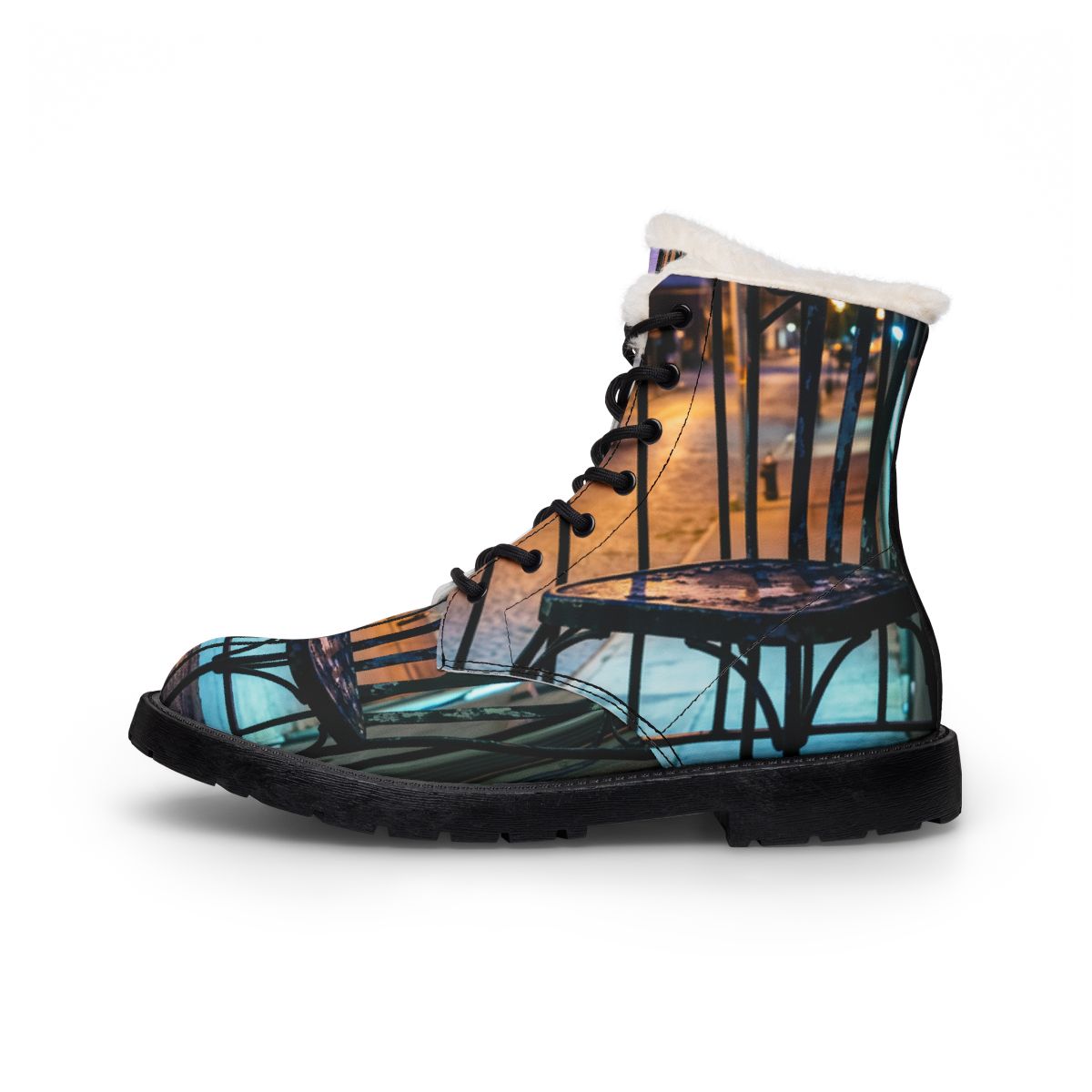 Men's Boots - Urban Dusk Leather & Fur | Echovira Gallery