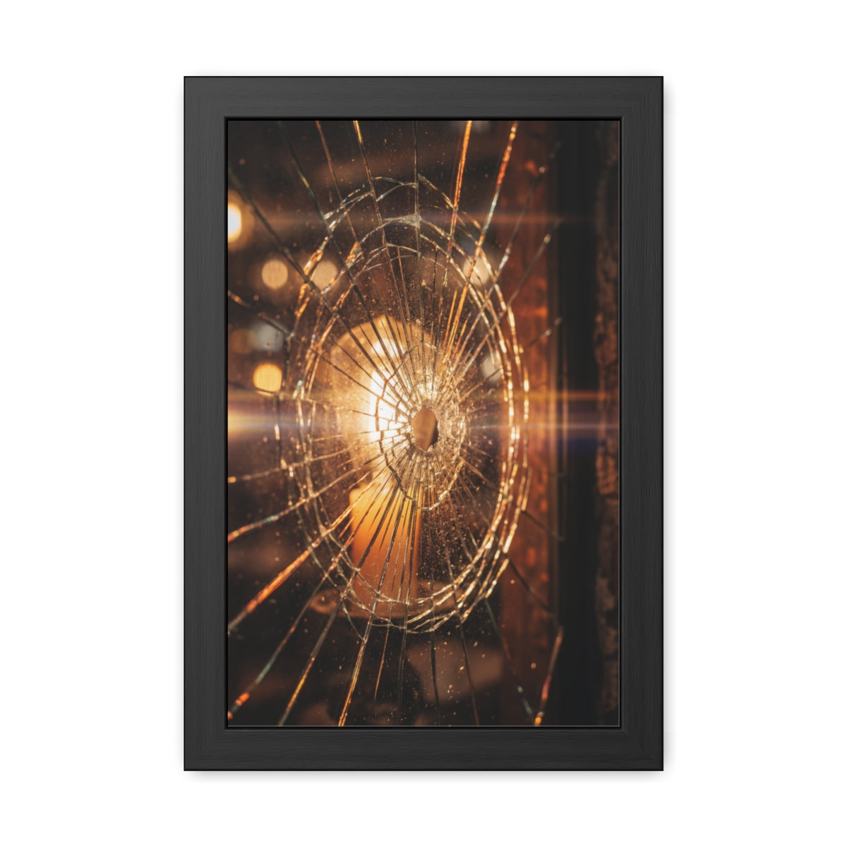 Framed Poster - Moody Fractured Glass — Portrait
