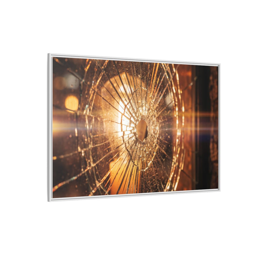 Matte Canvas, Framed - Golden Fractured Art — White / 1.25" (10×8, 12×9, 14×11, 16×12, 20×10, 18×12, 20×16, 24×16, 24×18, 36×12, 24×20, 32×16, 30×20, 30×24, 32×24, 48×16, 36×24, 48×24, 40×30, 60×20, 48×32, 60×30 & 60×40)