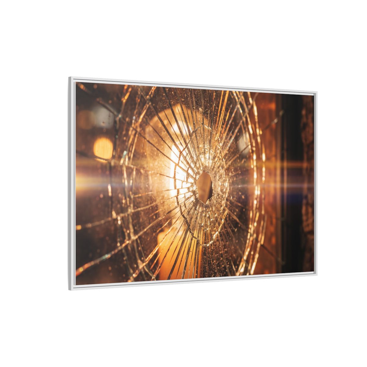 Matte Canvas, Framed - Golden Fractured Art — White / 1.25" (10×8, 12×9, 14×11, 16×12, 20×10, 18×12, 20×16, 24×16, 24×18, 36×12, 24×20, 32×16, 30×20, 30×24, 32×24, 48×16, 36×24, 48×24, 40×30, 60×20, 48×32, 60×30 & 60×40)