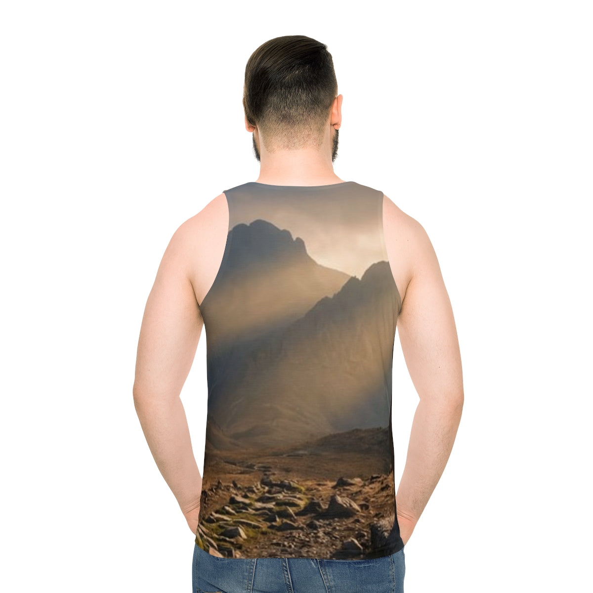 Men's Unisex Tank Top - Ancient Stone Column Mountain Sunset...