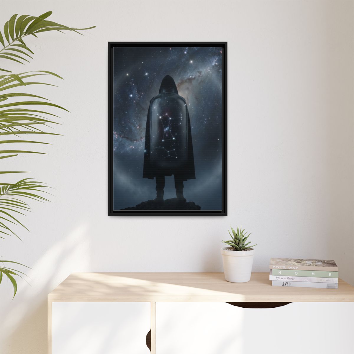 Matte Canvas, Framed - Cosmic Sentinel Orion Constellation...