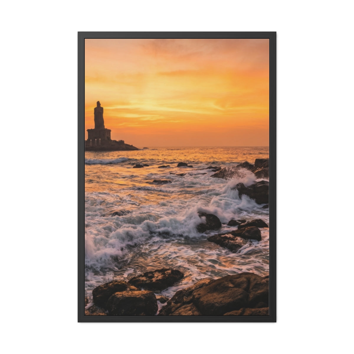 Framed Posters - Coastal Golden Glow — Portrait