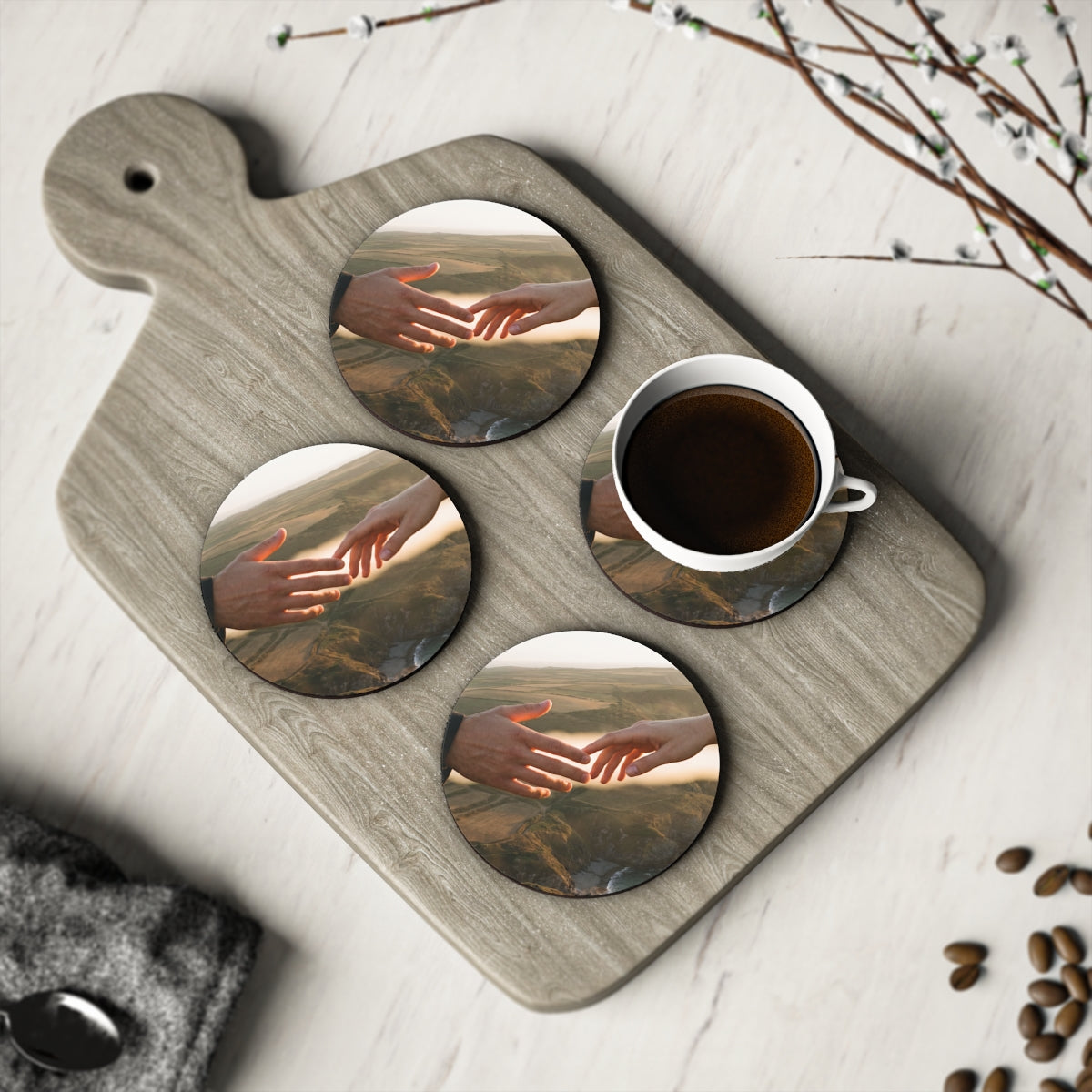 Coasters - The Infinite Touch | Ethereal Coastal Art (1 & 4...