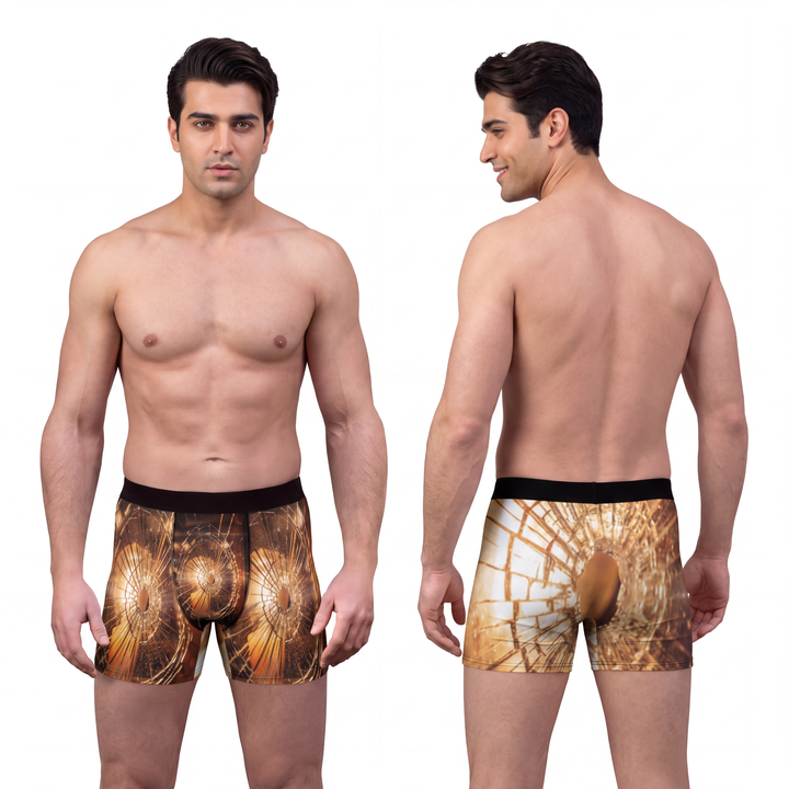 Men's Boxer Briefs - Fractured Glow Shattered Glass Art