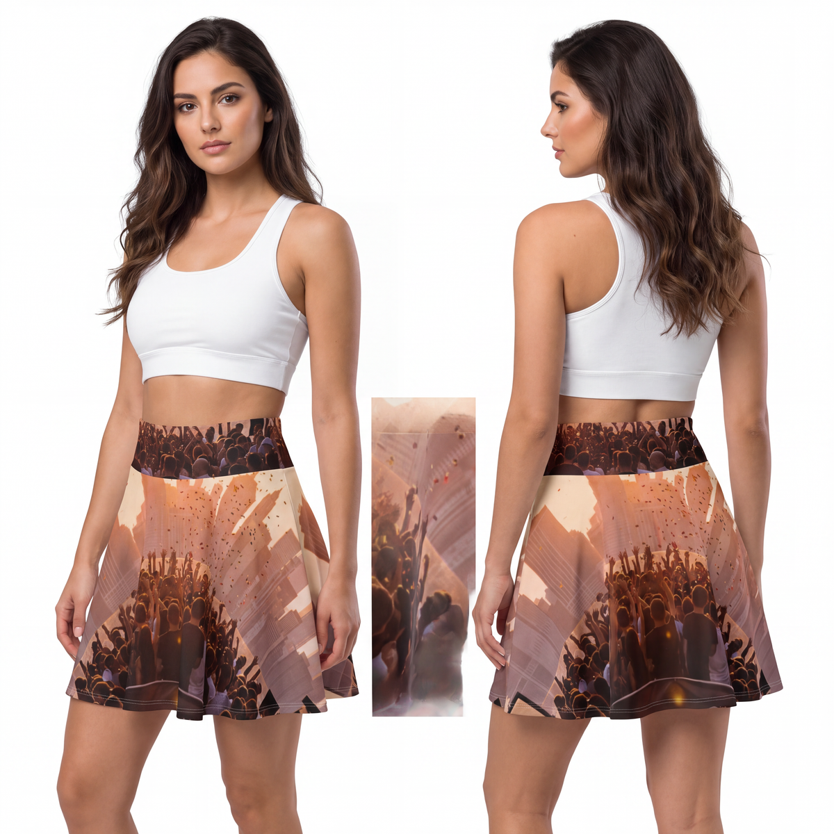 Women's Skater Skirt - City Lights Festival | Echovira...