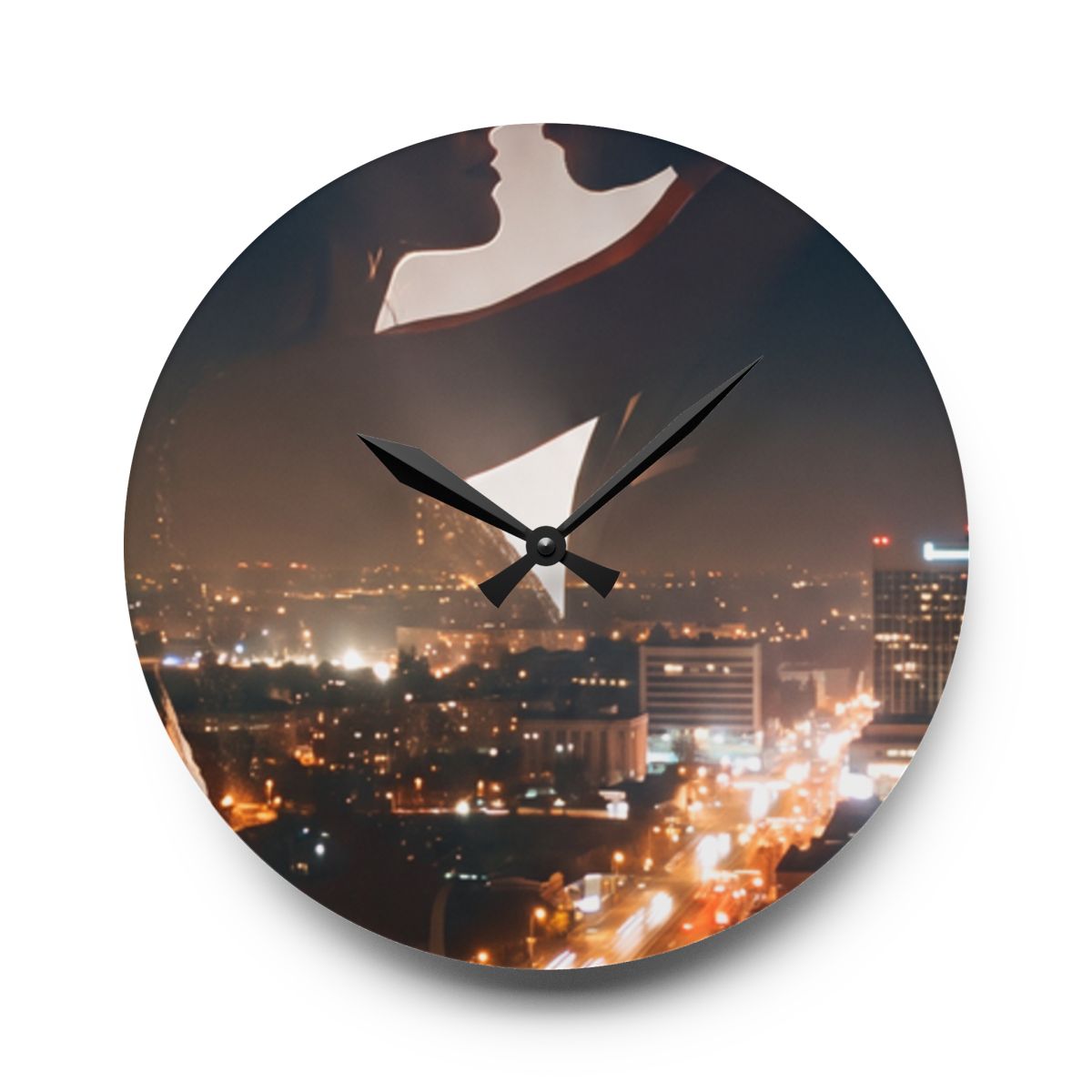 Acrylic Wall Clock - Metropolitan Night | Echovira Gallery