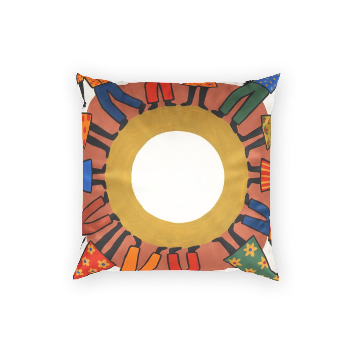 Poly Velvet Pillow - Unity Mandala Folk Art | Echovira...