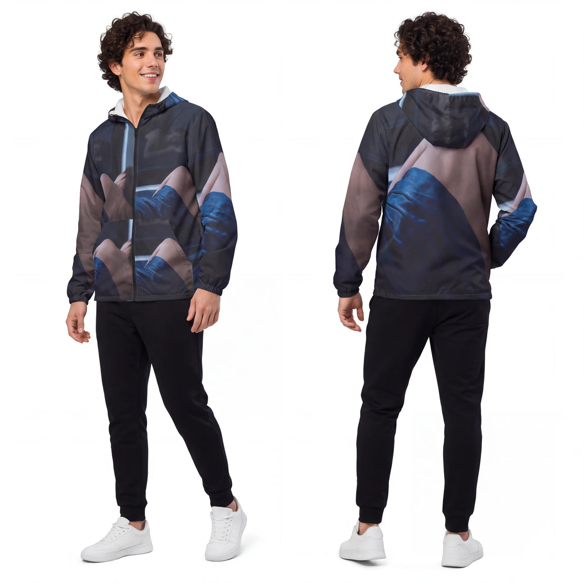 Men's Windbreaker Jacket with Nocturne Window Art