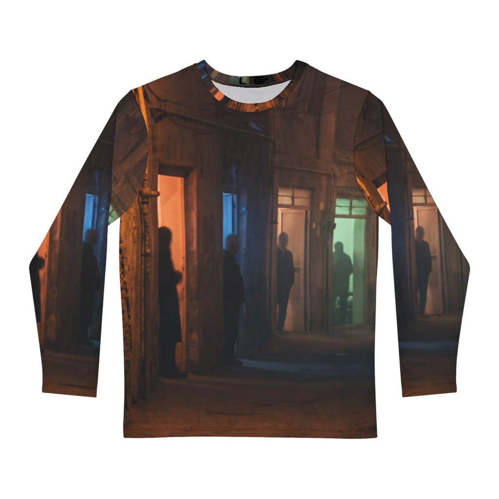 Men's Long Sleeve Shirt - Shadowed Alleyway Mystery Art... |...