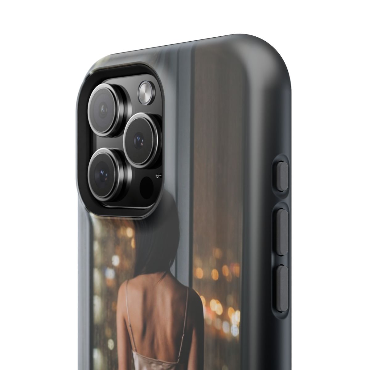 Impact-Resistant Apple iPhone Cases - Rainy City Lights Silk Gown | iPhone 17 Pro Max, 17 Pro, 17 Air & More
