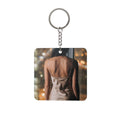 Square Keychain - Shimmering Rainy City | Echovira Gallery