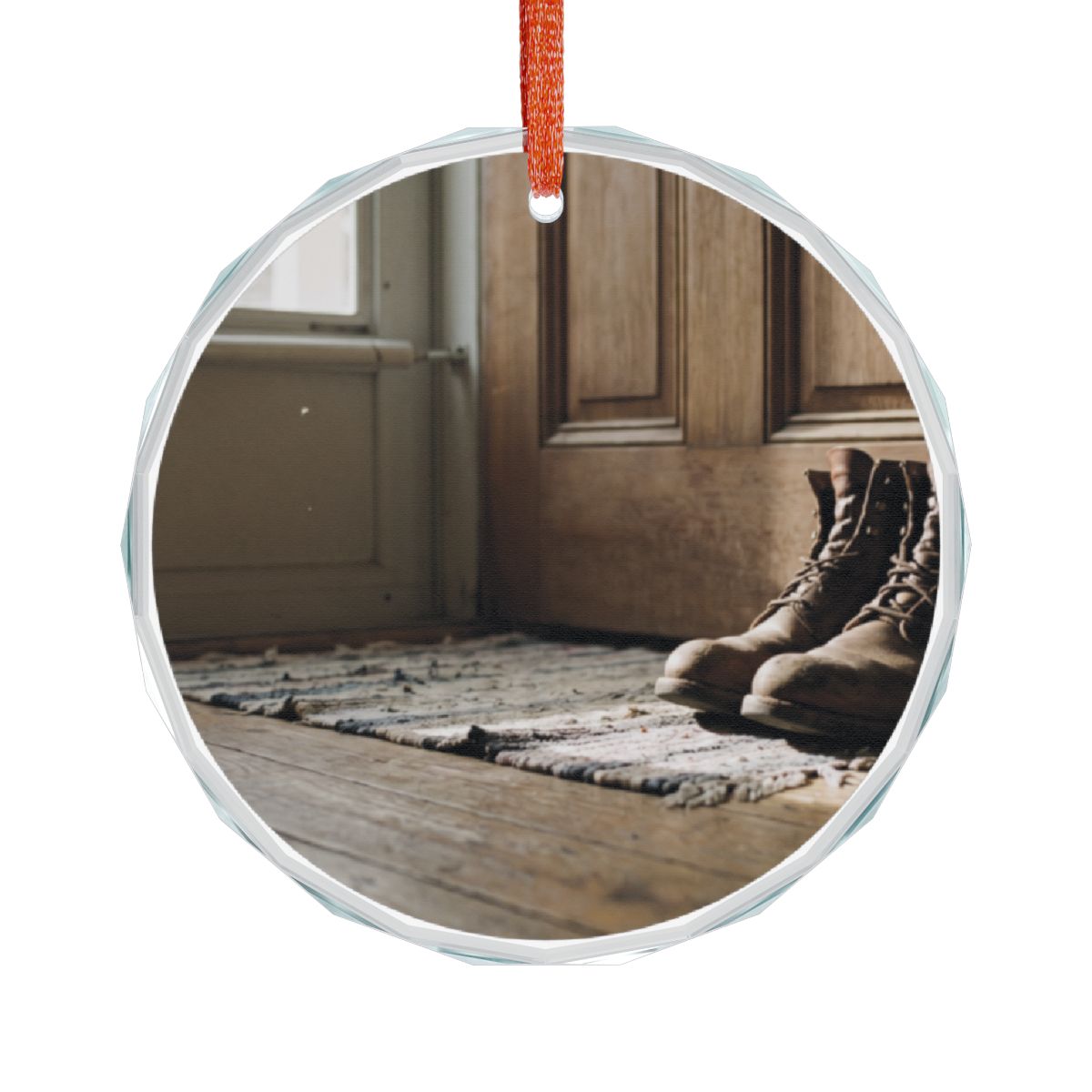 Crystal Glass Ornament - Golden Doorway | Echovira Gallery