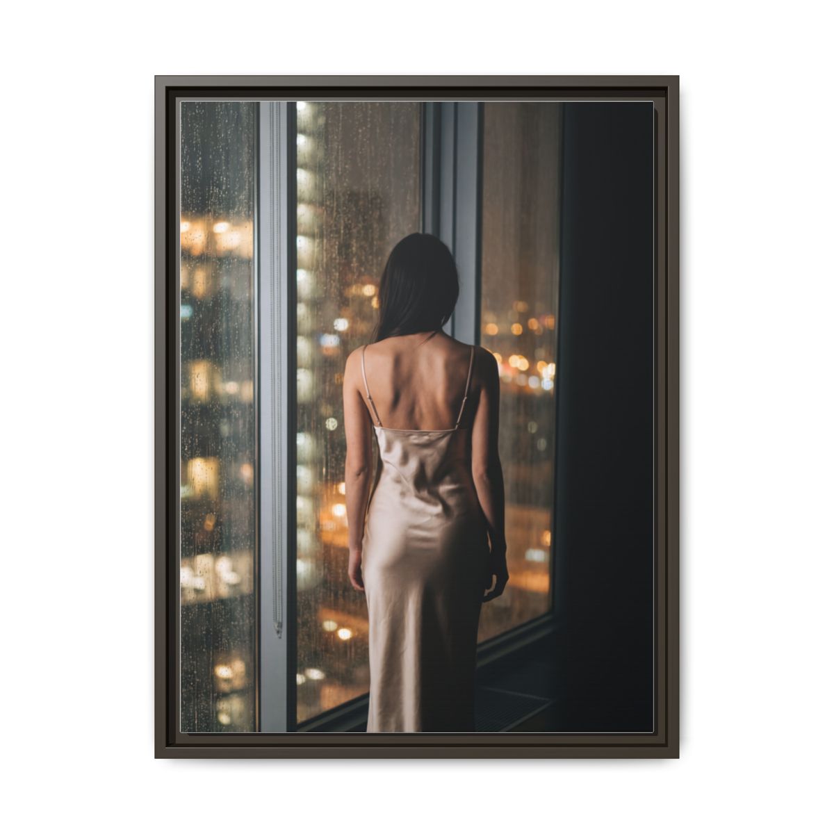 Framed Matte Canvas - Cinematic Nights — Espresso / 1.25"