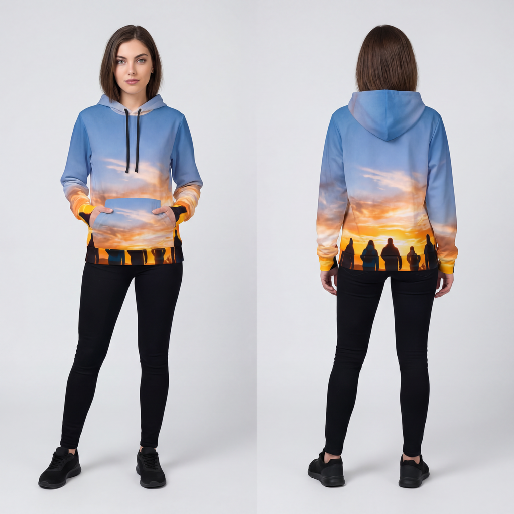 Athletic Hoodie - Golden Horizon Flow