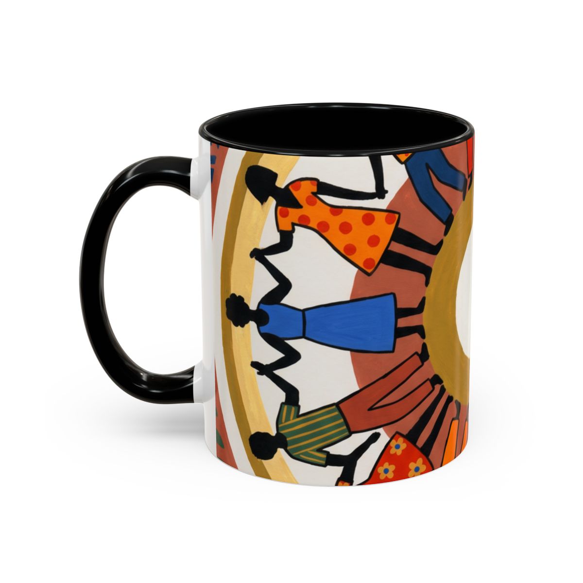 Accent Coffee Mug - Unity Mandala Folk Art | Echovira...