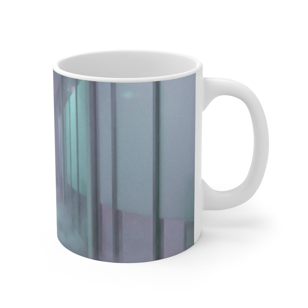 11oz White Mug - Dreamy Liminal Corridor Glow | Echovira...