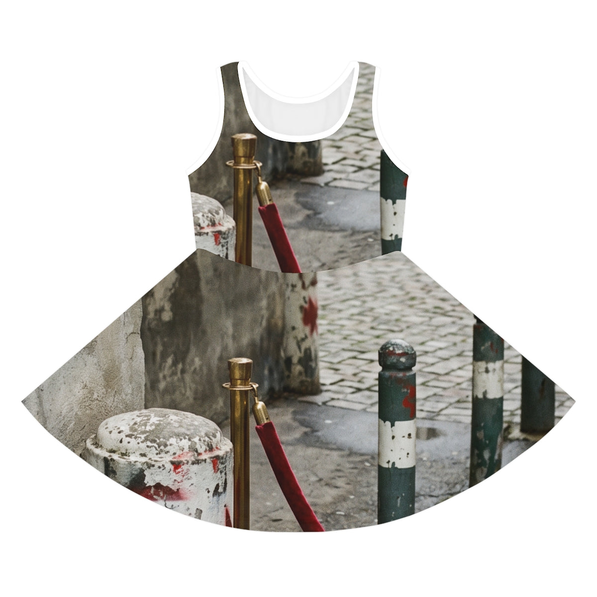 Girls' Sleeveless Sundress with Urban Pathway Art