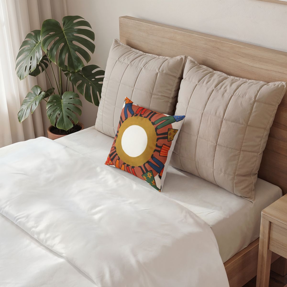 Poly Velvet Pillow - Unity Mandala Folk Art | Echovira...