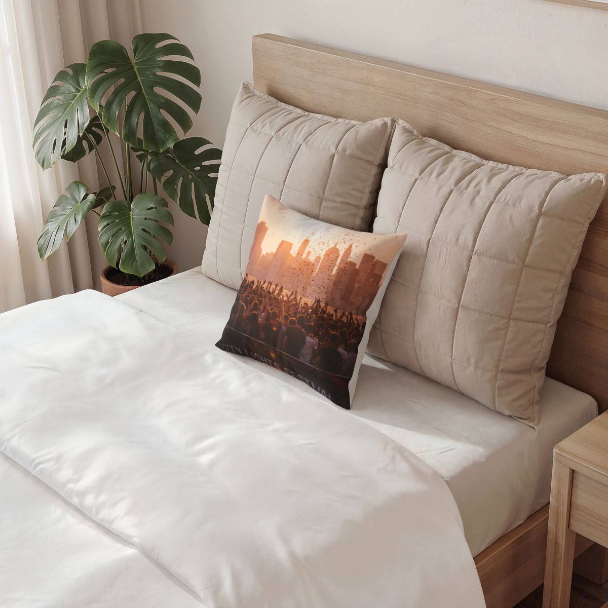 Poly Velvet Pillow - City Lights Festival | Echovira Gallery
