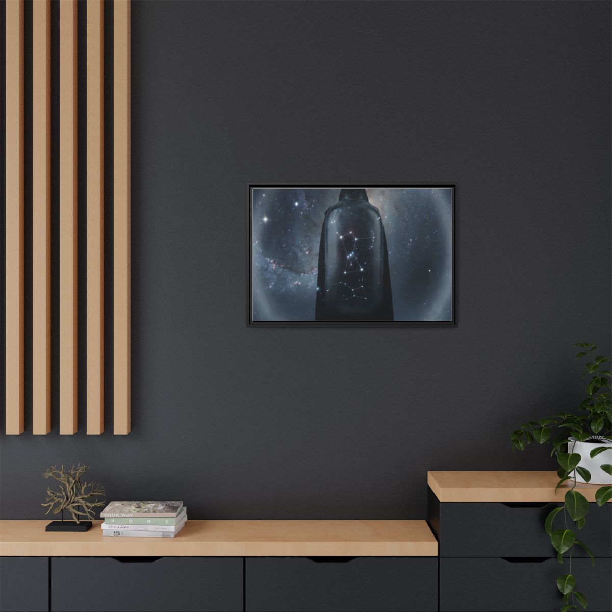 Framed Matte Canvas - Cosmic Sentinel — Black / 1.25" (10×8...