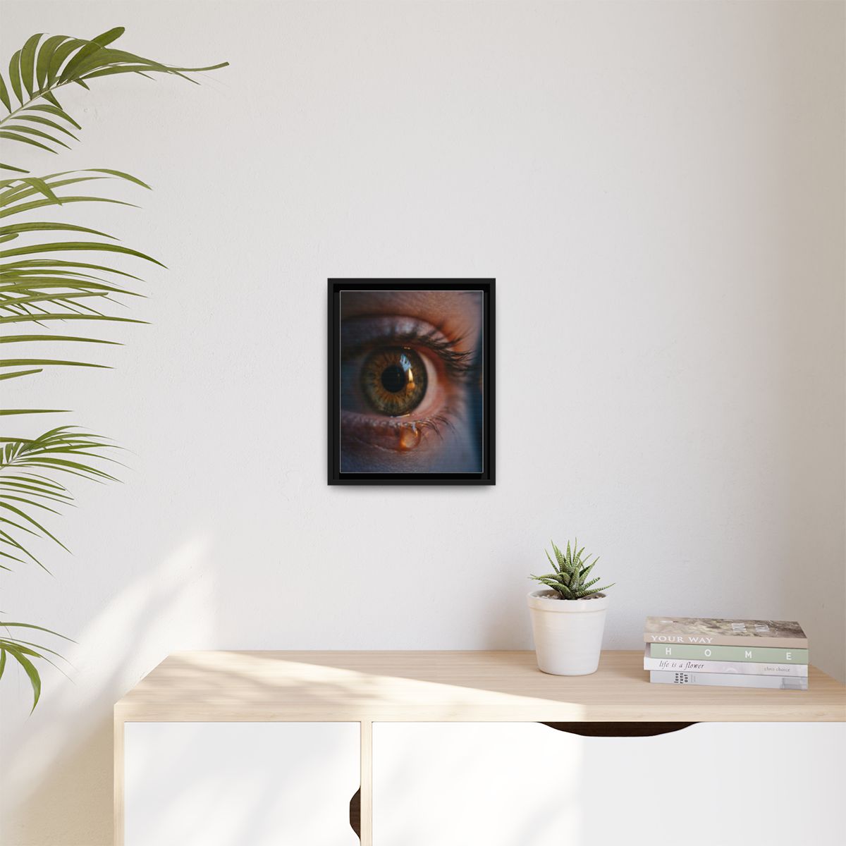 Matte Canvas, Framed - Amber Iris Reflection Fine Art Print...