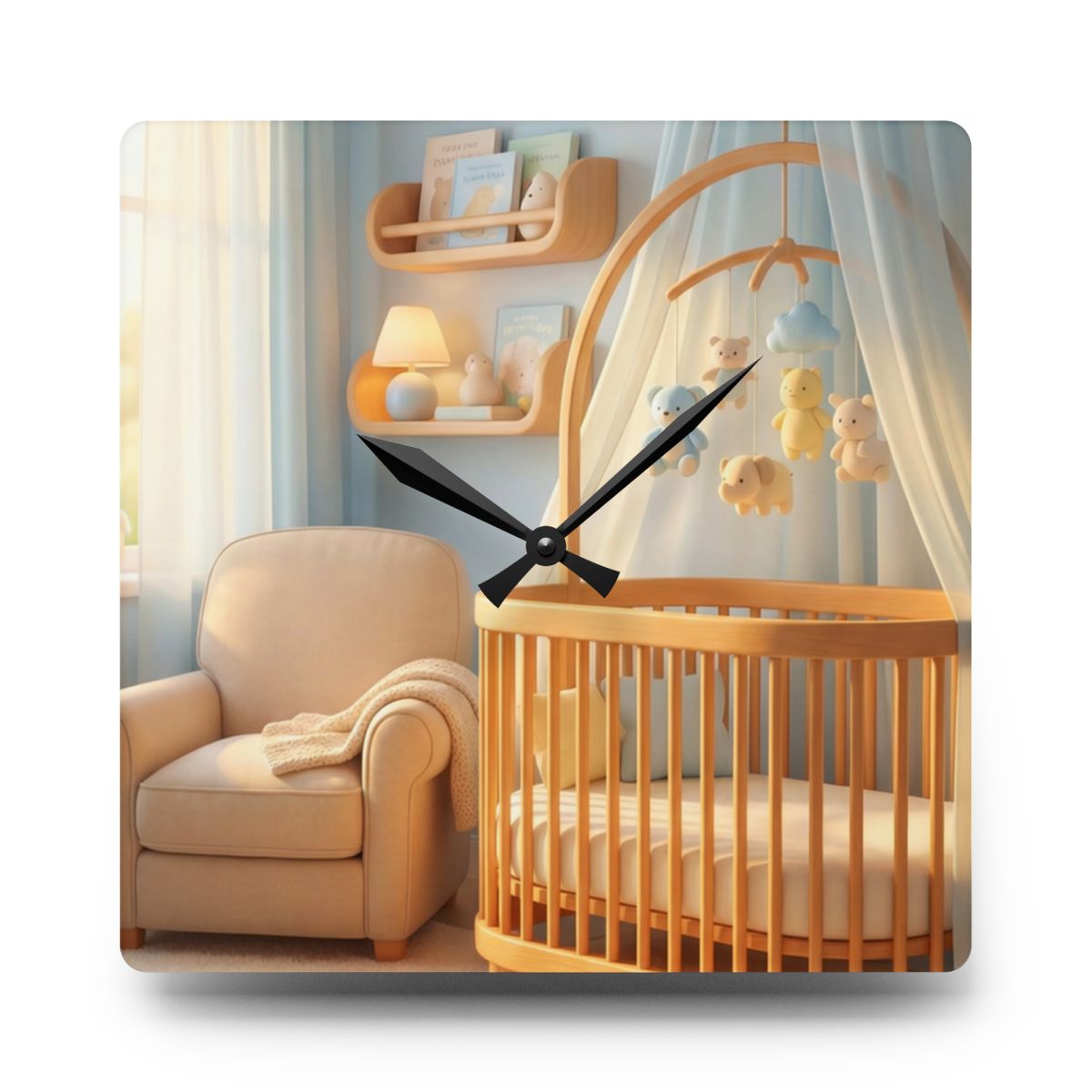 Nursery Dream Acrylic Wall Clock - Time