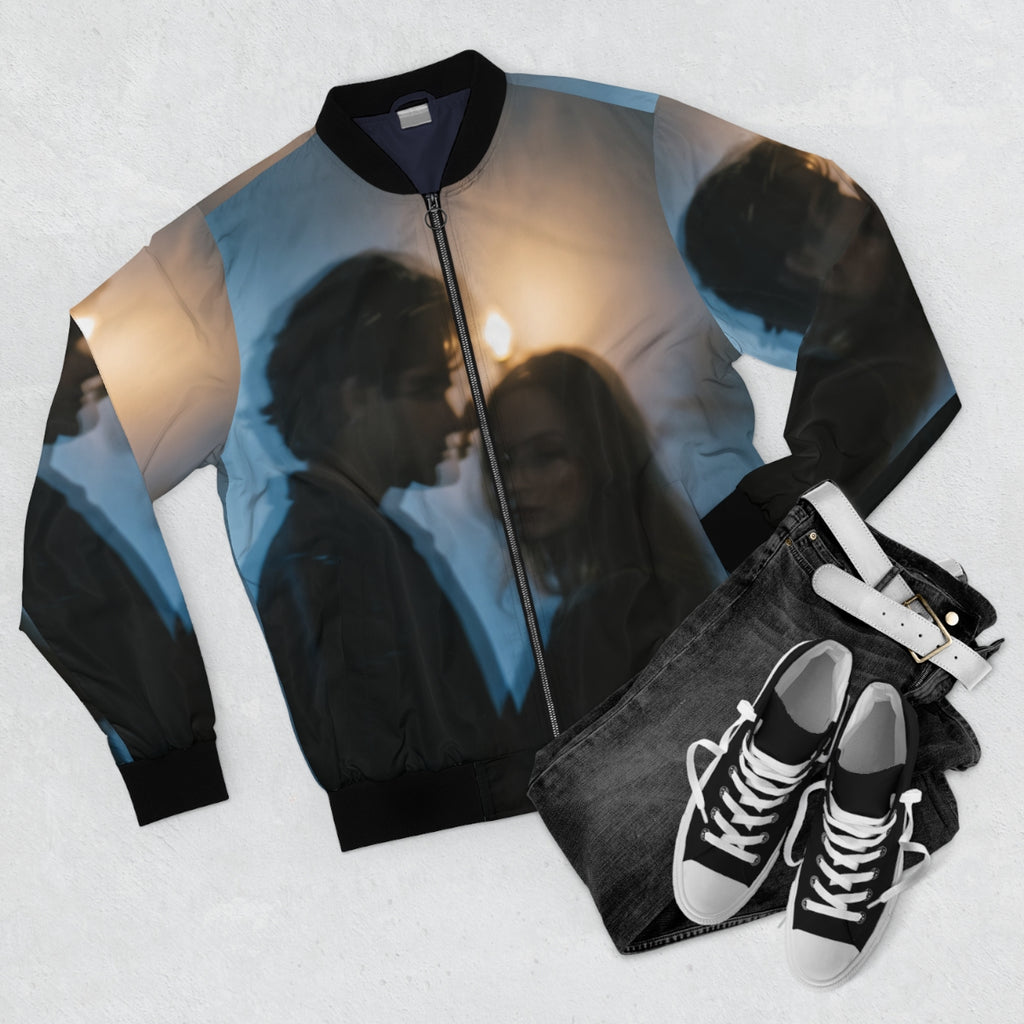 Men's Bomber Jacket - Midnight Shadow - Cinematic Streetwear...
