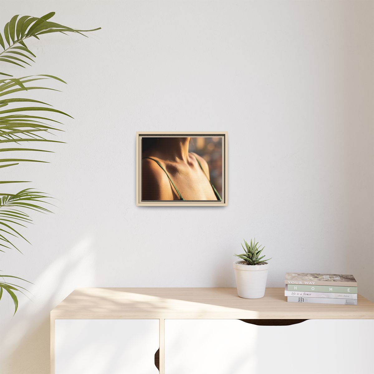 Golden Hour Matte Canvas - Framed Sunset Wall Art — Natural...