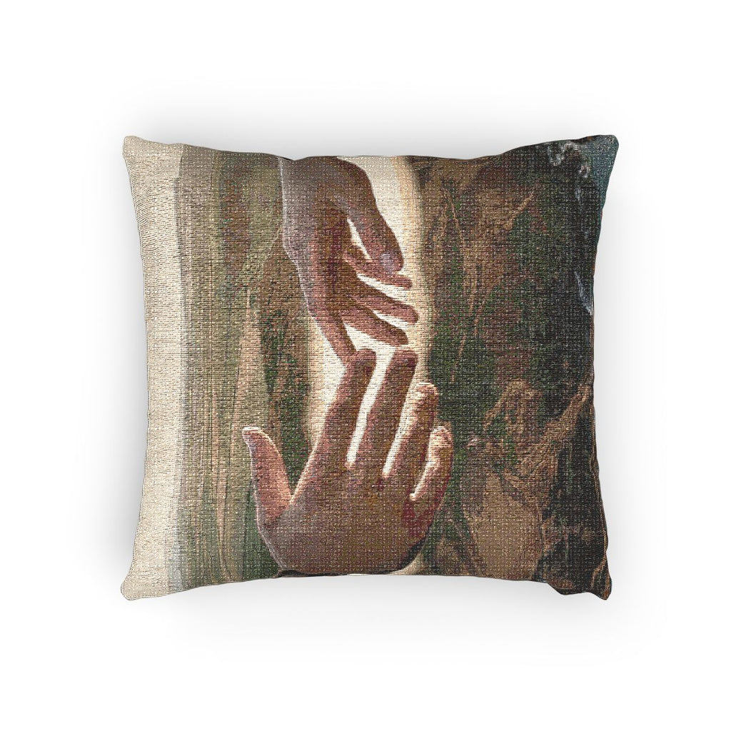 Woven Pillow - The Infinite Touch | Ethereal Coastal Art |...