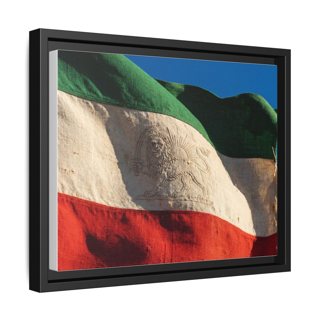 Framed Canvas Art - Distressed Flag — Black / 1.25"