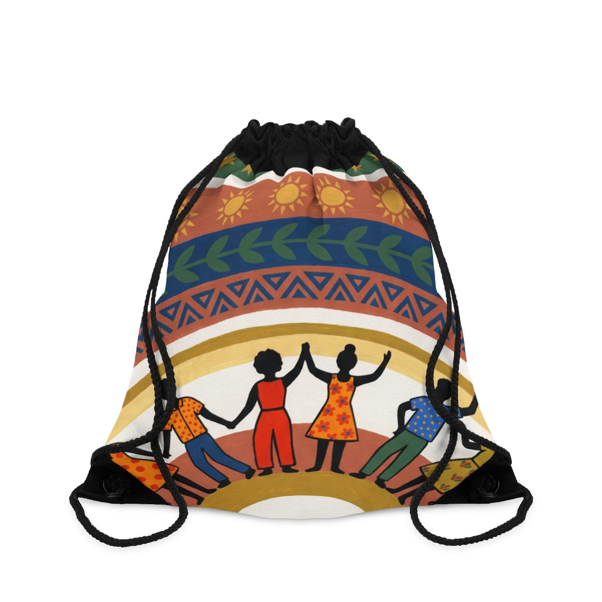 Drawstring Bag - Unity Mandala Folk Art | Echovira Gallery