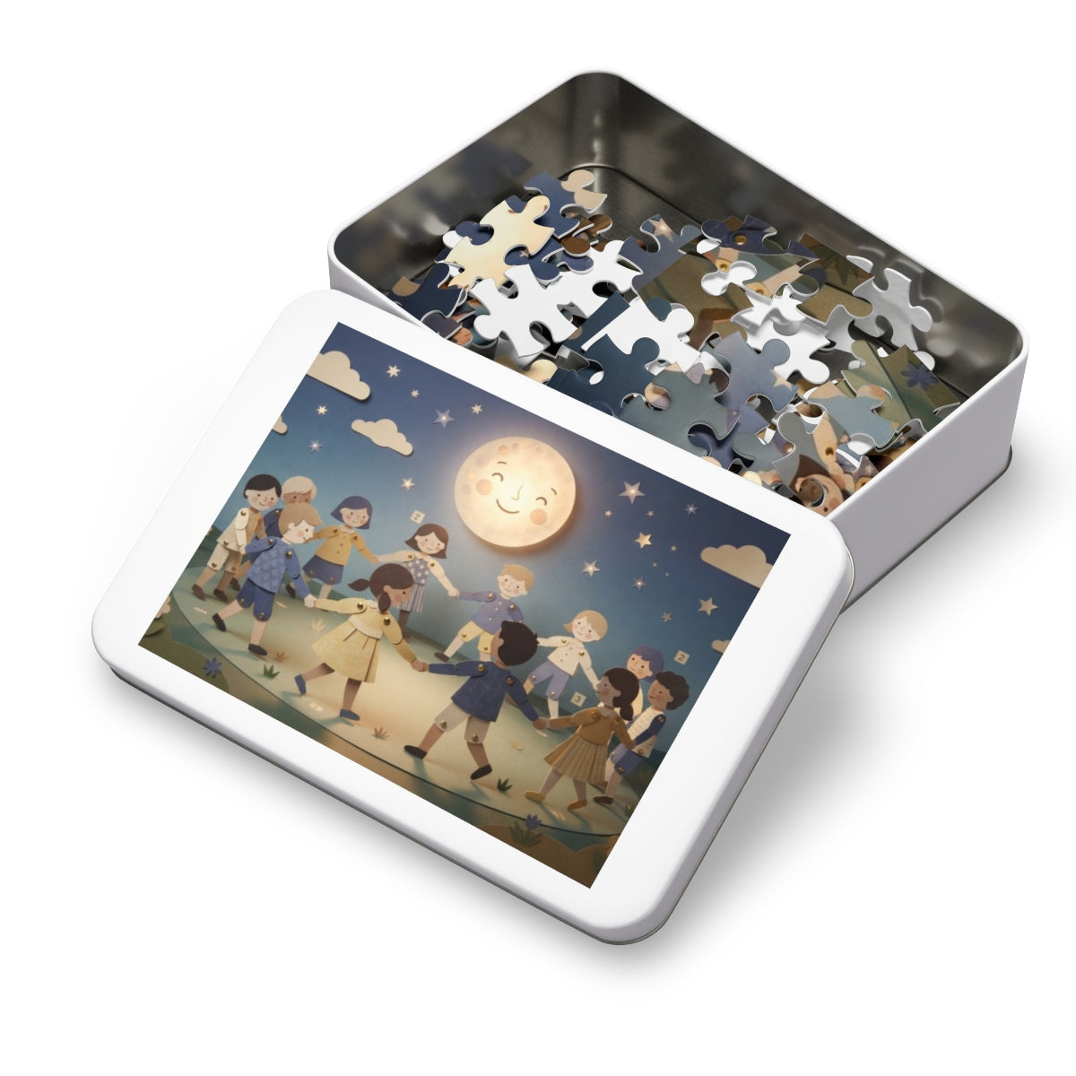 Jigsaw Puzzle with Tin - Moonlit Paper Dance (30, 110, 252...