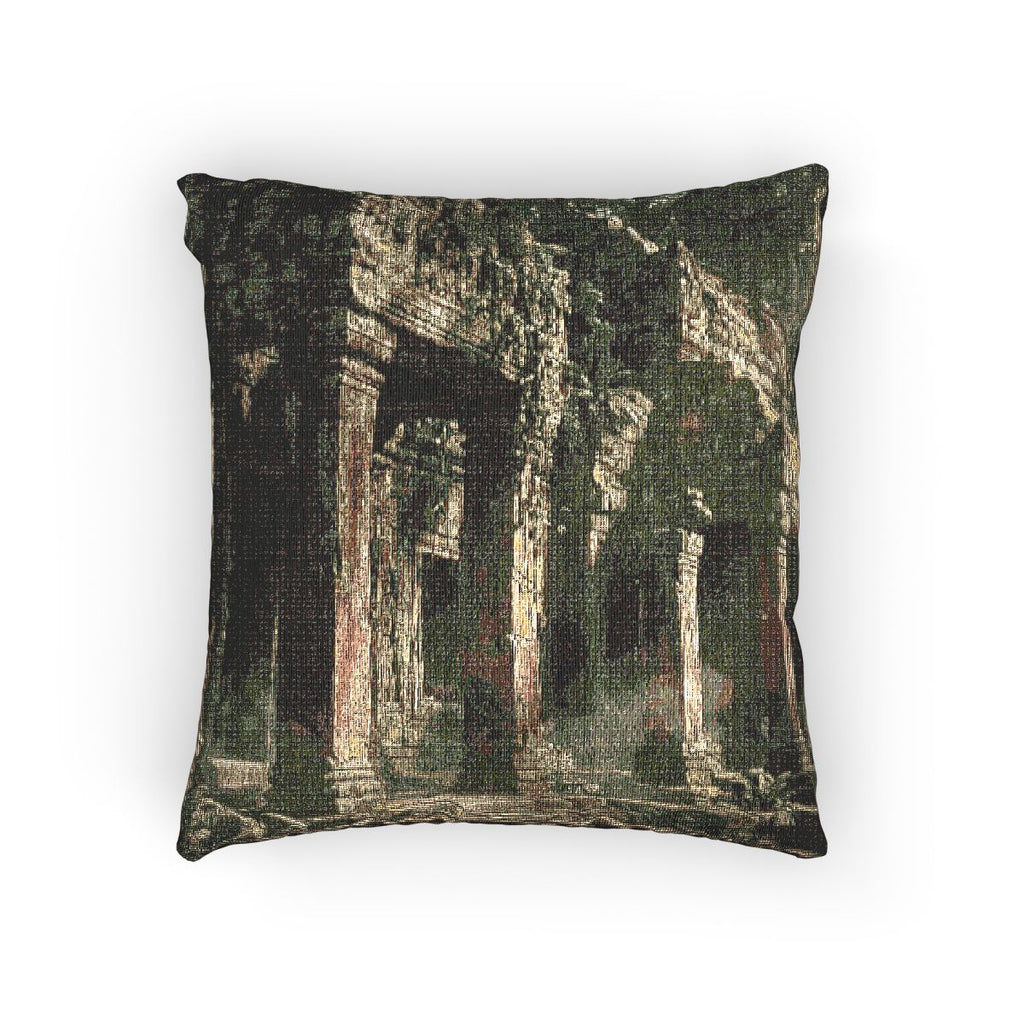 Woven Pillow - Ancient Temple Sanctuary | Echovira Gallery