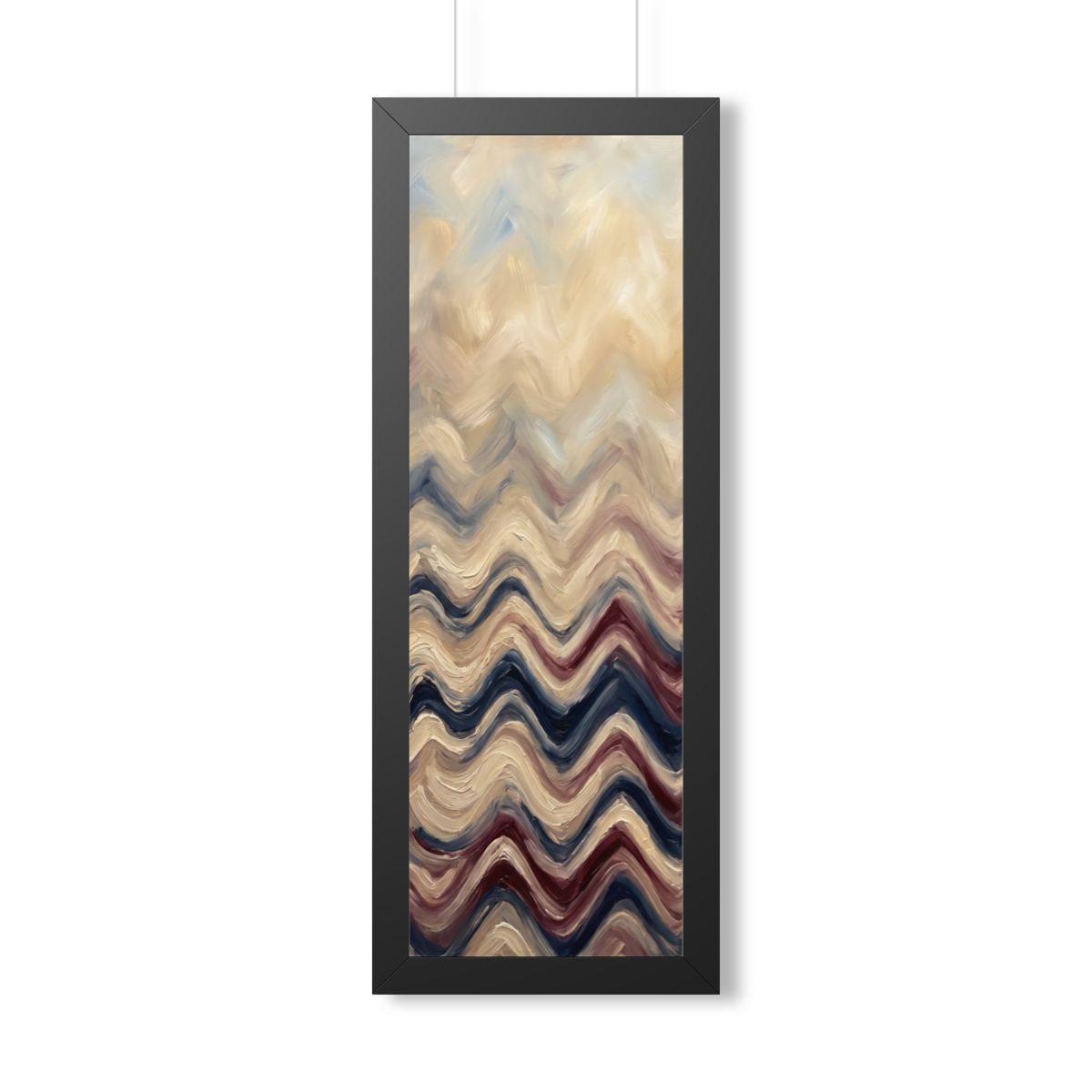 Framed Vertical Poster - Earth Chevron Wave — Black (11×14...